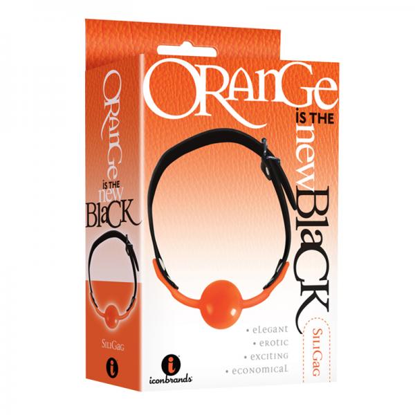The 9's, Orange Is The New Black, Siligag Silicone Bag Gag, Orange With Black Faux Leather Straps - happyshop365247
