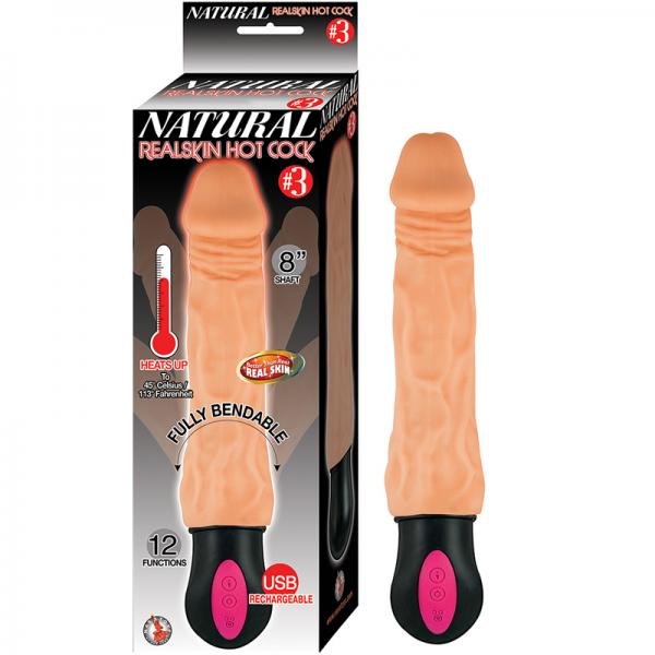 Natural Realskin Hot Cock #3 8 inches Beige - happyshop365247