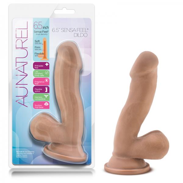 Au Naturel 6.5 inches Sensa Feel Dildo Tan Latin - happyshop365247
