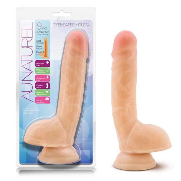 Au Naturel 9 inches Sensa Feel Dildo Beige - happyshop365247