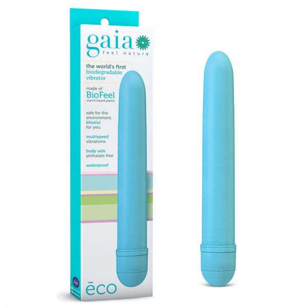 Gaia Biodegradable Vibrator Eco Aqua Blue - happyshop365247