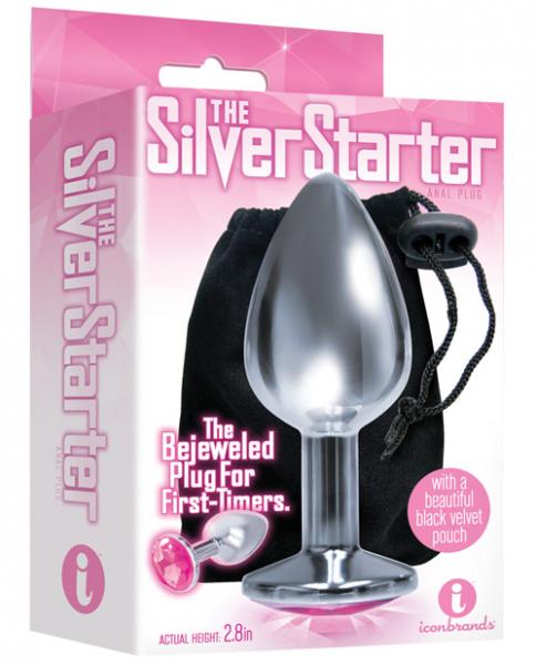 Silver Starter Bejeweled Stainless Steel Plug - happyshop365247