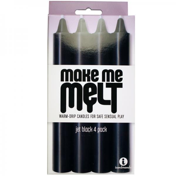 Make Me Melt Sensual Warm Drip Candles Black 4 Pack - happyshop365247