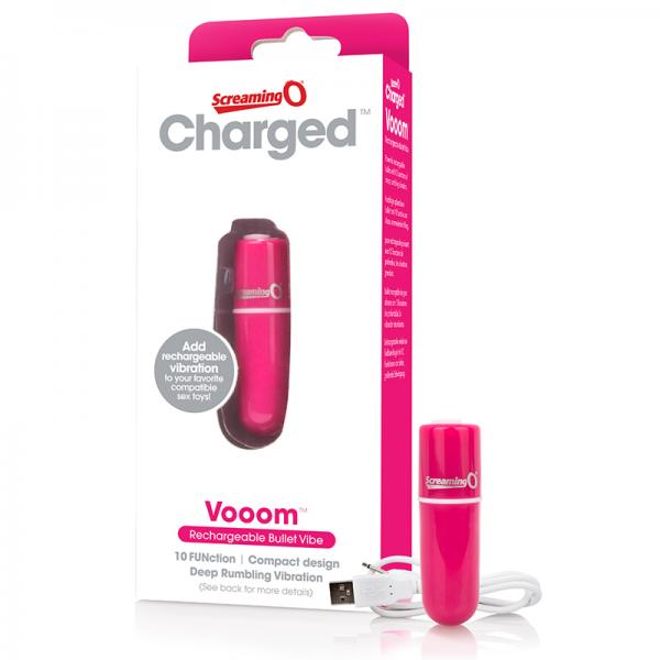 Screaming O Charged Vooom Rechargeable Bullet Vibe - Pink - happyshop365247