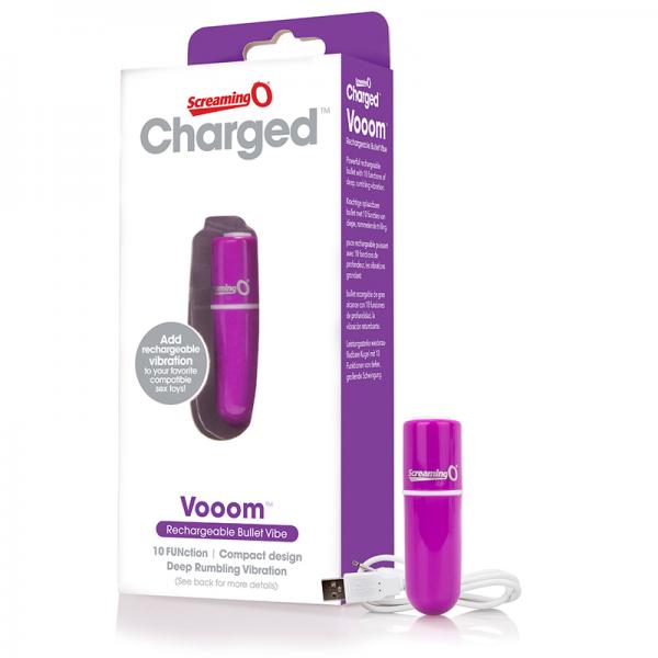 Screaming O Charged Vooom Rechargeable Bullet Vibe - Purple - happyshop365247