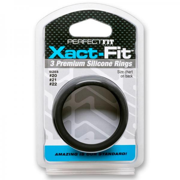 Perfect Fit Xact-fit Silicone Rings L-xl (#20, #21, #22) Black - happyshop365247