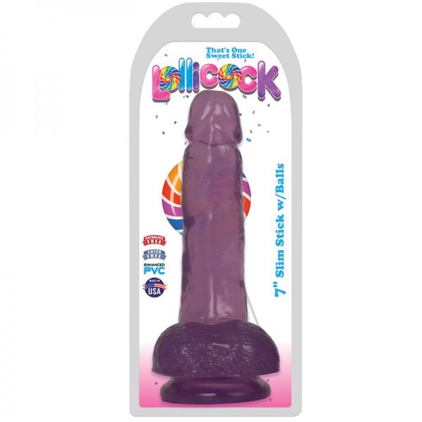 Lollicock Slim Stick W/balls 7in Grape Ice - happyshop365247
