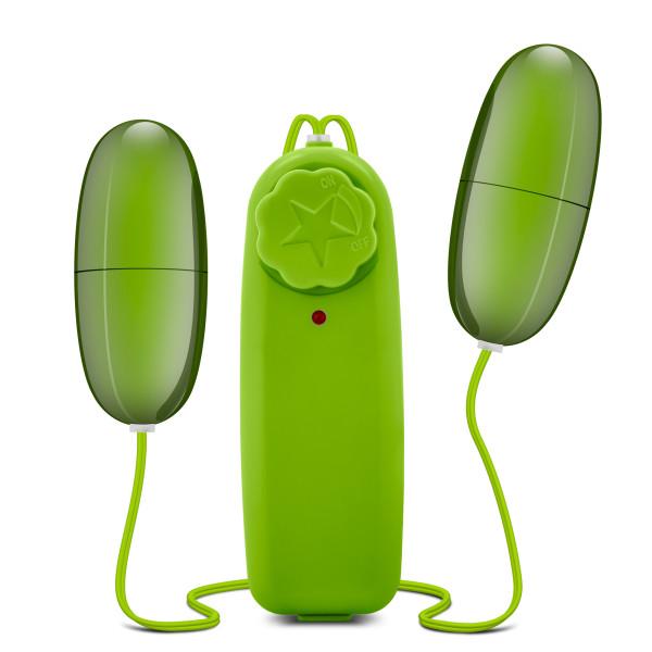 Double Pop Eggs Lime Green Vibrating Bullet - happyshop365247