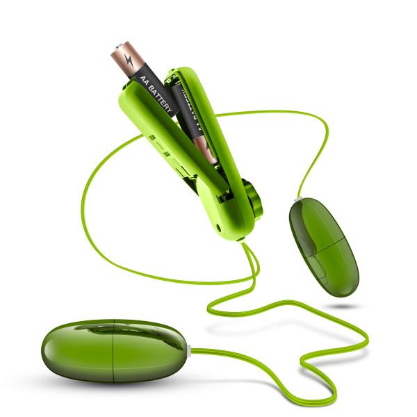 Double Pop Eggs Lime Green Vibrating Bullet - happyshop365247