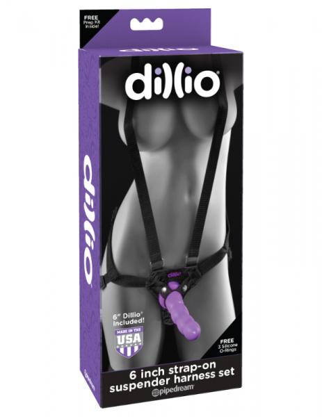 Dillio 6 inches Strap On Suspender Harness Set Purple - happyshop365247