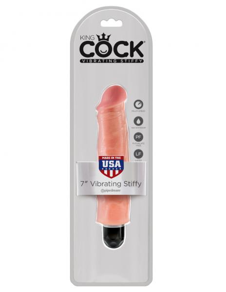 King Cock 7 inches Vibrating Stiffy Beige - happyshop365247