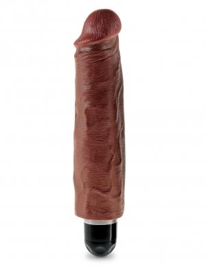 King Cock 7 inches Vibrating Stiffy Brown - happyshop365247