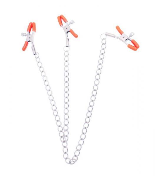 Triple Your Pleasure Nipple & Clitoral Clamps & Chain - happyshop365247