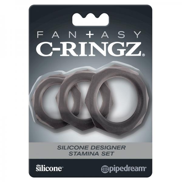 Fantasy C-ringz Silicone Designer Stamina Set Black - happyshop365247
