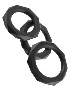 Fantasy C-ringz Silicone Designer Stamina Set Black - happyshop365247