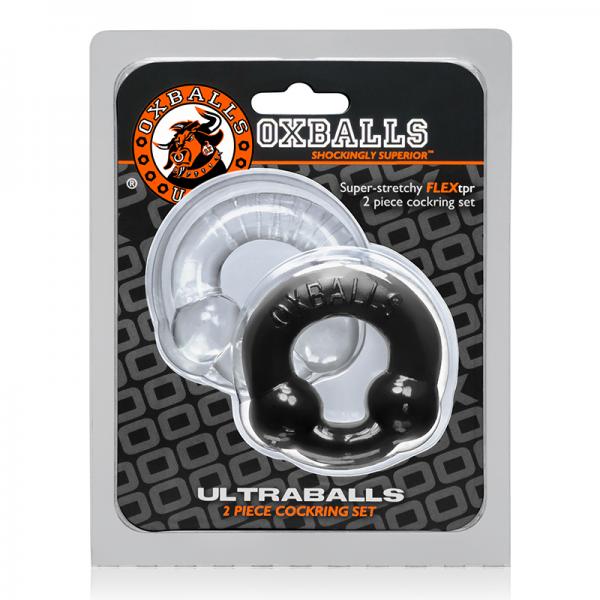 Oxballs Ultraballs, 2-pack Cockring, Black & Clear - happyshop365247