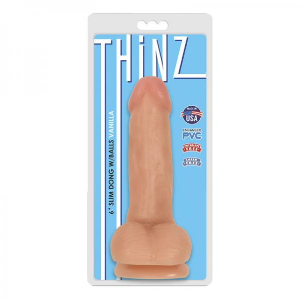 Thinz 6 inches Slim Dong with Balls Vanilla Beige - happyshop365247
