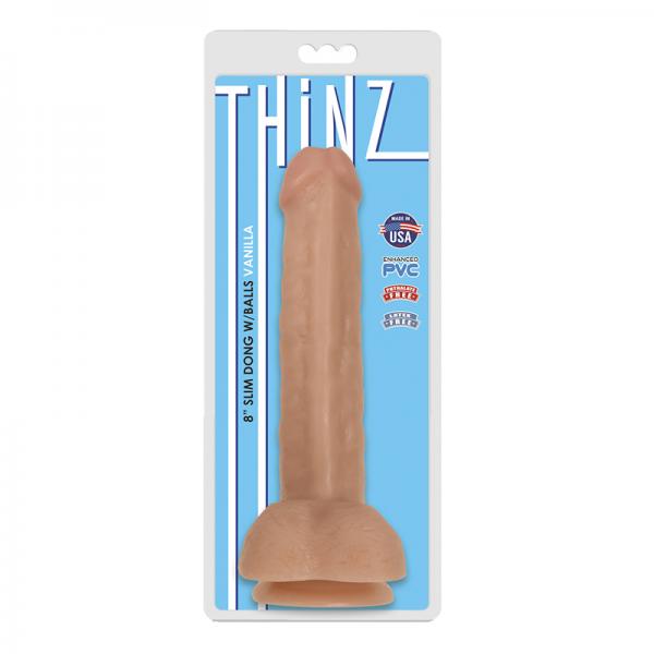 Thinz 8 inches Slim Dong with Balls Vanilla Beige - happyshop365247