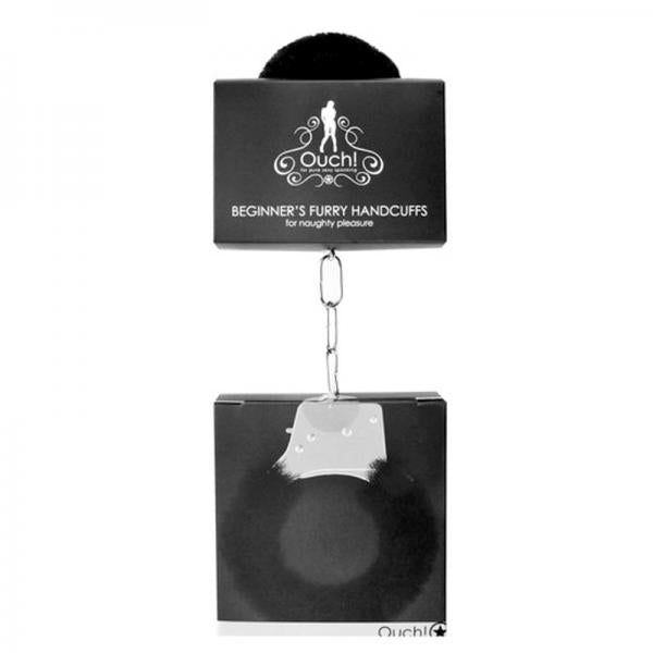Ouch! Beginner's Handcuffs Furry - Black - happyshop365247