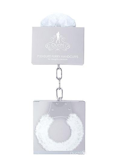 Ouch Pleasure Handcuffs Furry Cuffs White - happyshop365247