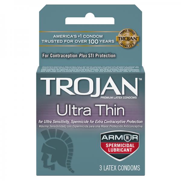 Trojan Ultra Thin Armor (spermicidal) 3pk - happyshop365247