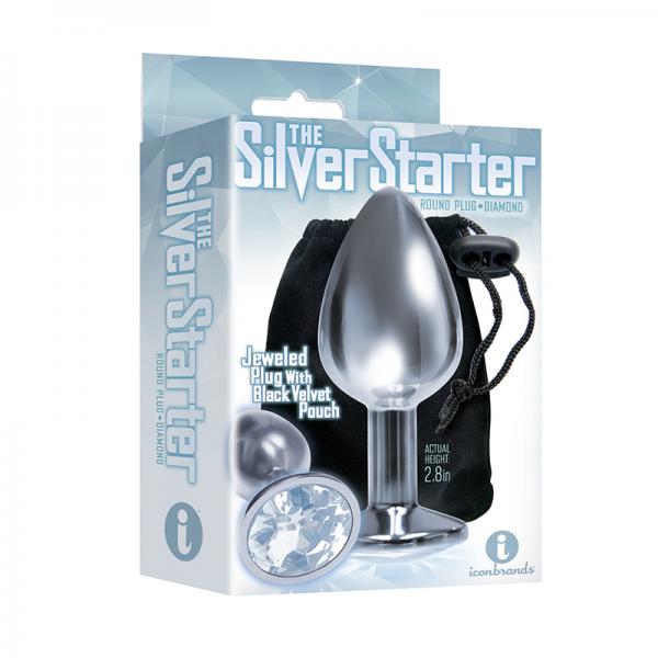 The 9's, The Silver Starter, Bejeweled Stainless Steel Plug, Diamond - happyshop365247