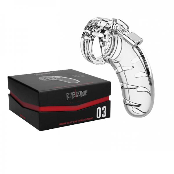 Mancage Model 03 - Chastity - 4.5in - Cock Cage - Transparent - happyshop365247