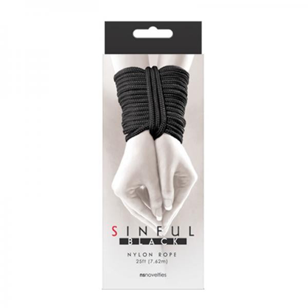 Sinful Nylon Rope 25 Ft Black - happyshop365247