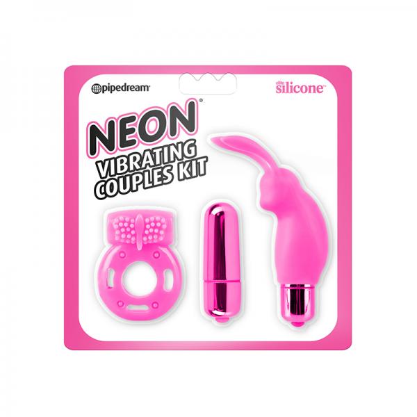 Neon Vibrating Couples Kit Pink - happyshop365247