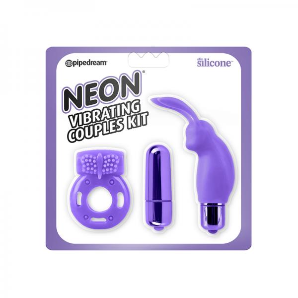 Neon Vibrating Couples Kit Purple - happyshop365247