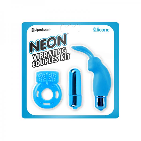 Neon Vibrating Couples Kit Blue - happyshop365247