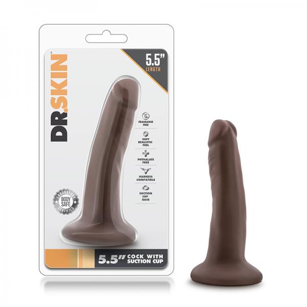 Dr. Skin - 5.5 Inch Cock With Suction Cup - Chocolate - happyshop365247
