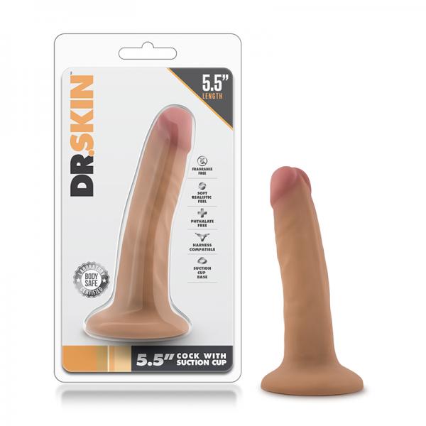Dr. Skin - 5.5 Inch Cock With Suction Cup - Mocha - happyshop365247