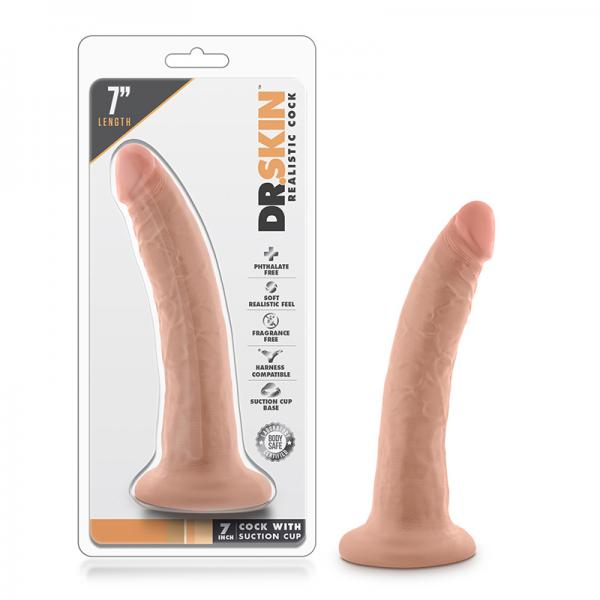Dr. Skin - 7 Inch Cock With Suction Cup - Vanilla - happyshop365247