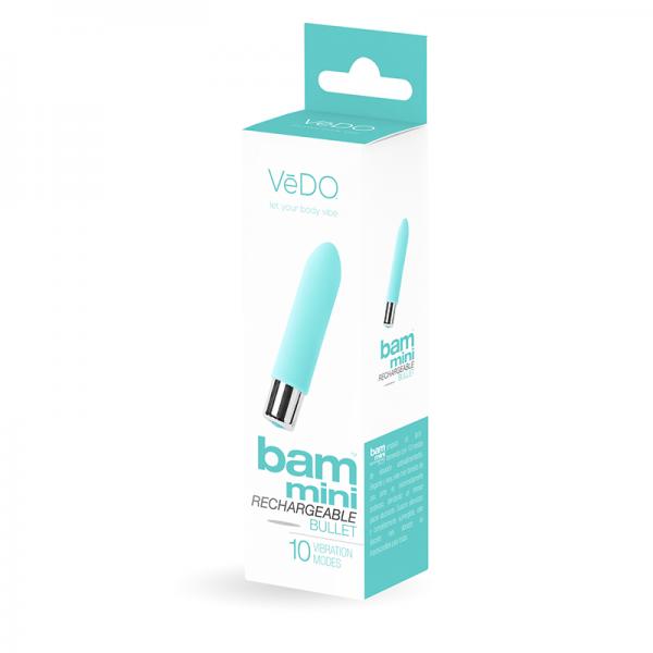 Vedo Bam Mini Rechargeable Bullet Vibe - Tease Me Turquoise - happyshop365247