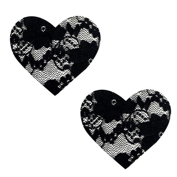 Neva Nude Pasty Heart Lace Black - happyshop365247
