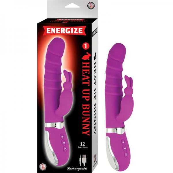 Energize Heat Up Bunny 1 Heating Up To 107 Degrees 12 Function Dual Motor Rechargable Waterproof Pur - happyshop365247