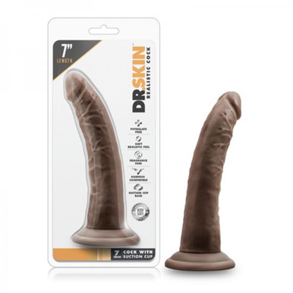 Dr. Skin - 7in Cock With Suction Cup - Chocolate - happyshop365247