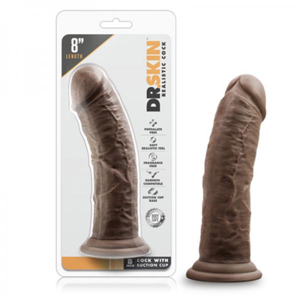 Dr. Skin - 8in Cock With Suction Cup - Chocolate - happyshop365247