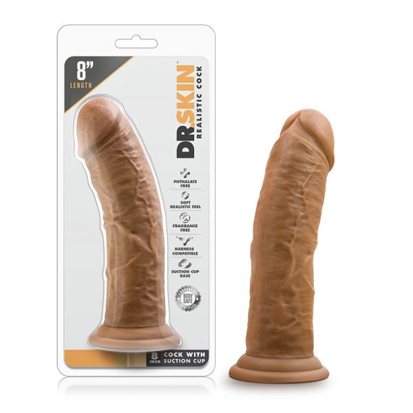 Dr. Skin - 8in Cock With Suction Cup - Mocha - happyshop365247