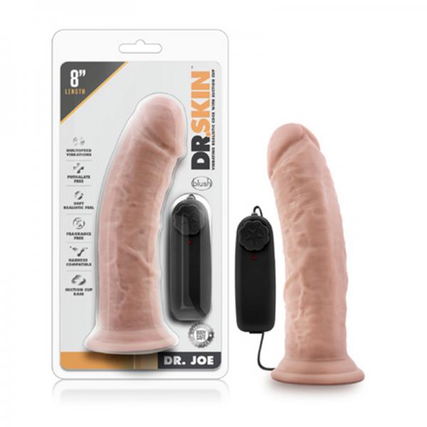Dr. Skin - Dr. Joe - 8in Vibrating Cock With Suction Cup - Vanilla - happyshop365247