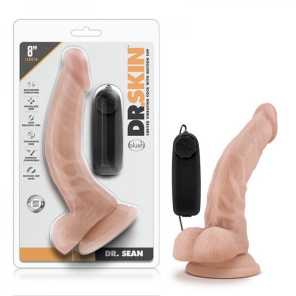 Dr. Skin - Dr. Sean - 8in Vibrating Cock With Suction Cup - Vanilla - happyshop365247