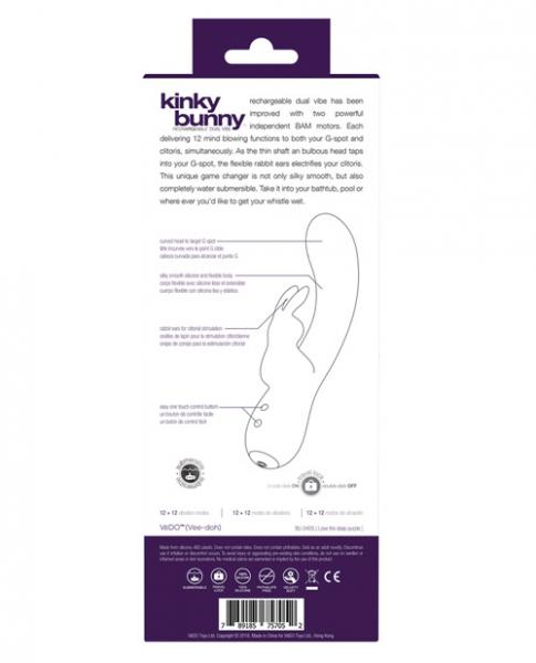 Kinky Bunny Rechargeable Rabbit Vibrator Deep Purple - happyshop365247