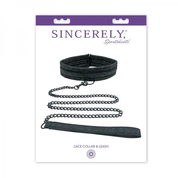 Midnight Lace Collar And Leash Black - happyshop365247