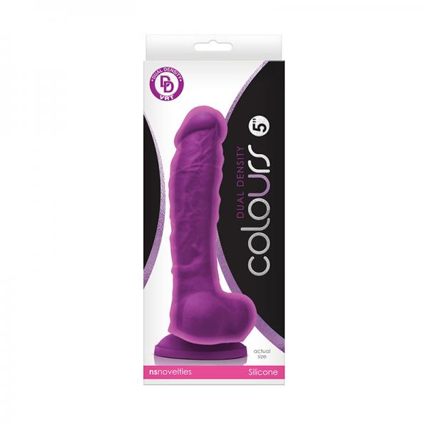 Colours Dual Density 5 inches Purple Dildo - happyshop365247