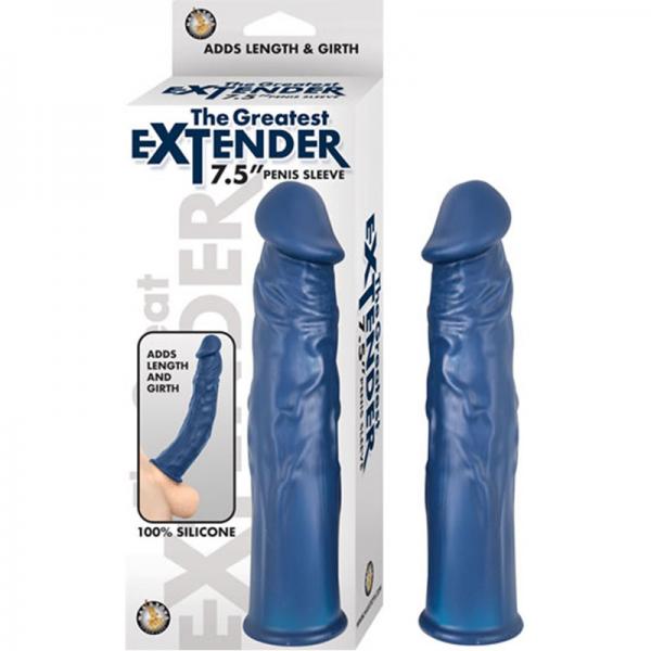 The Great Extender 7.5in Penis Sleeve Silicone Blue - happyshop365247