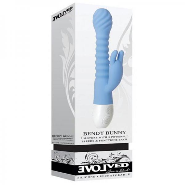 Evolved Bendy Bunny Dual Motors 8 Speeds&functions Ubs Rechargeable Cord Included Silicone Waterproo - happyshop365247