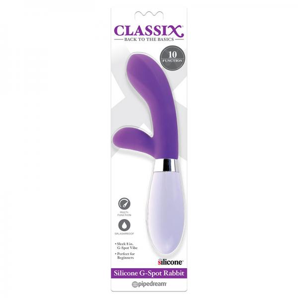 Classix Silicone G-Spot Rabbit Style Vibrator Purple - happyshop365247