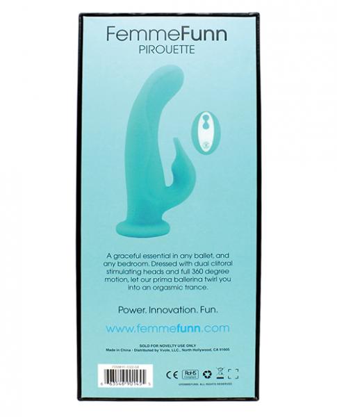 Femmefunn Pirouette Turquoise Blue Rabbit Vibrator - happyshop365247