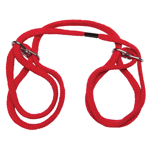 Japanese Style Bondage Cotton Wrist Or Ankle Cuffs Red - happyshop365247